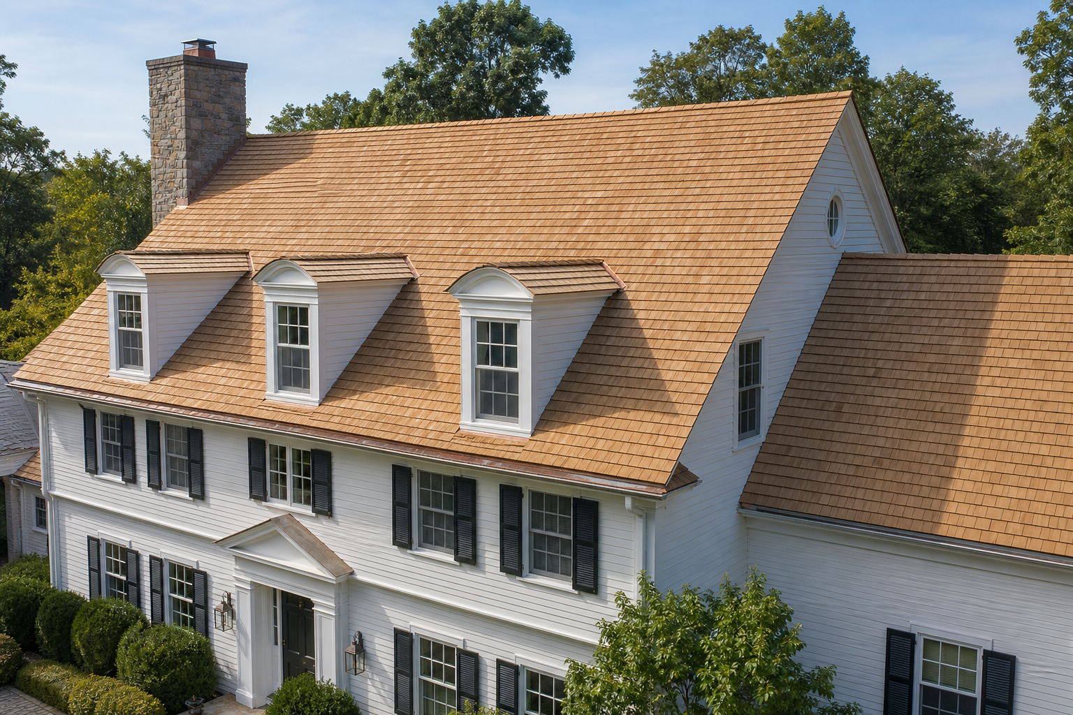 Cedar & Faux Slate roofing material